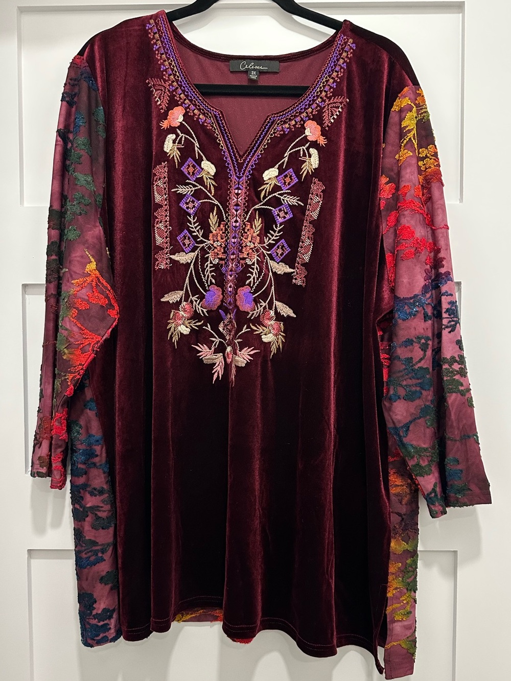 Caleooa velvet tunic